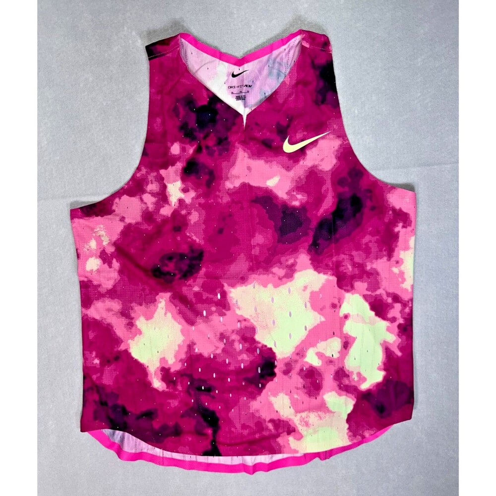 NIKE 2024 Pro Elite Running Singlet FD5865-617 Women's XL Pink Dri-Fit ADV RARE!